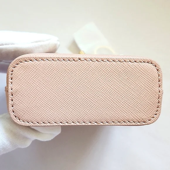 NWT TORY BURCH Mini Robinson Double Zip Leather Tote Gold Key Fob Bag Charm - Picture 4 of 9